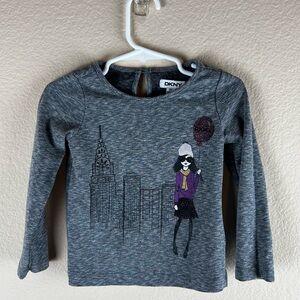 $3/10 DKNY Gray Long Sleeve Tshirt Sz 2T